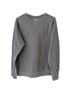 Champion Sweatshirt Mens L Gray Crewneck Raglan Pullover Womens Oversized 22x26